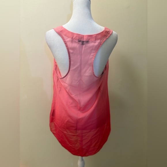 Medium G by Guess Pink Ombre Sheer Racerback Tank Top - Picture 5 of 10